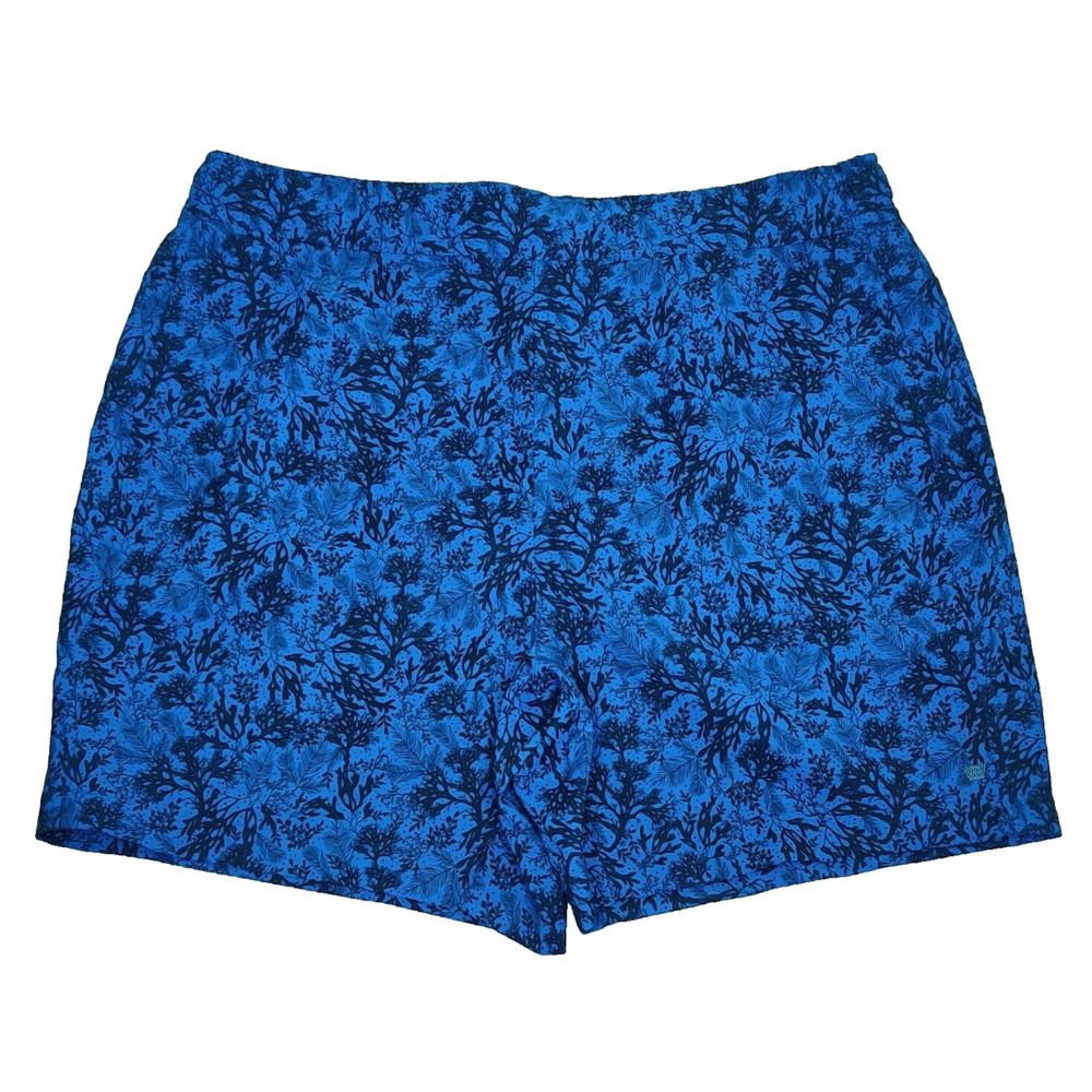 Mack Weldon Mens Swim Trunks Shorts Sz L Blue AOP Swimsuit Beach Summer Lake 6"